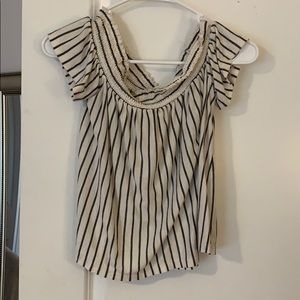 American Eagle off the shoulder striped shirt